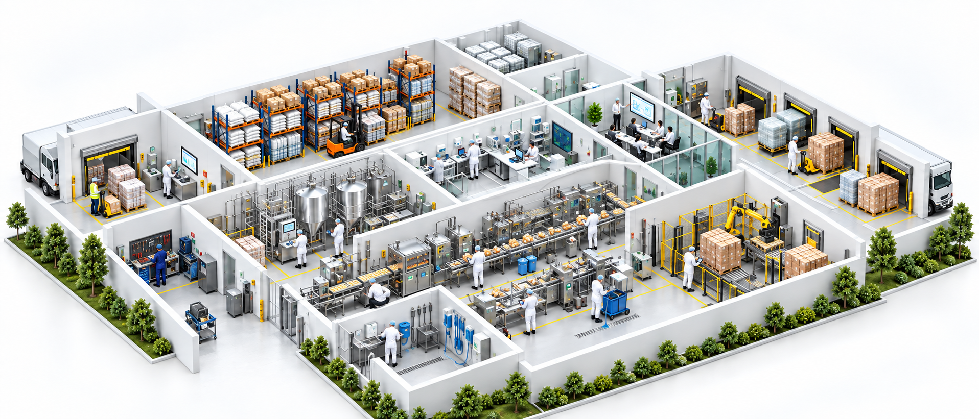 Factory map showing where ProMOS works in each area
